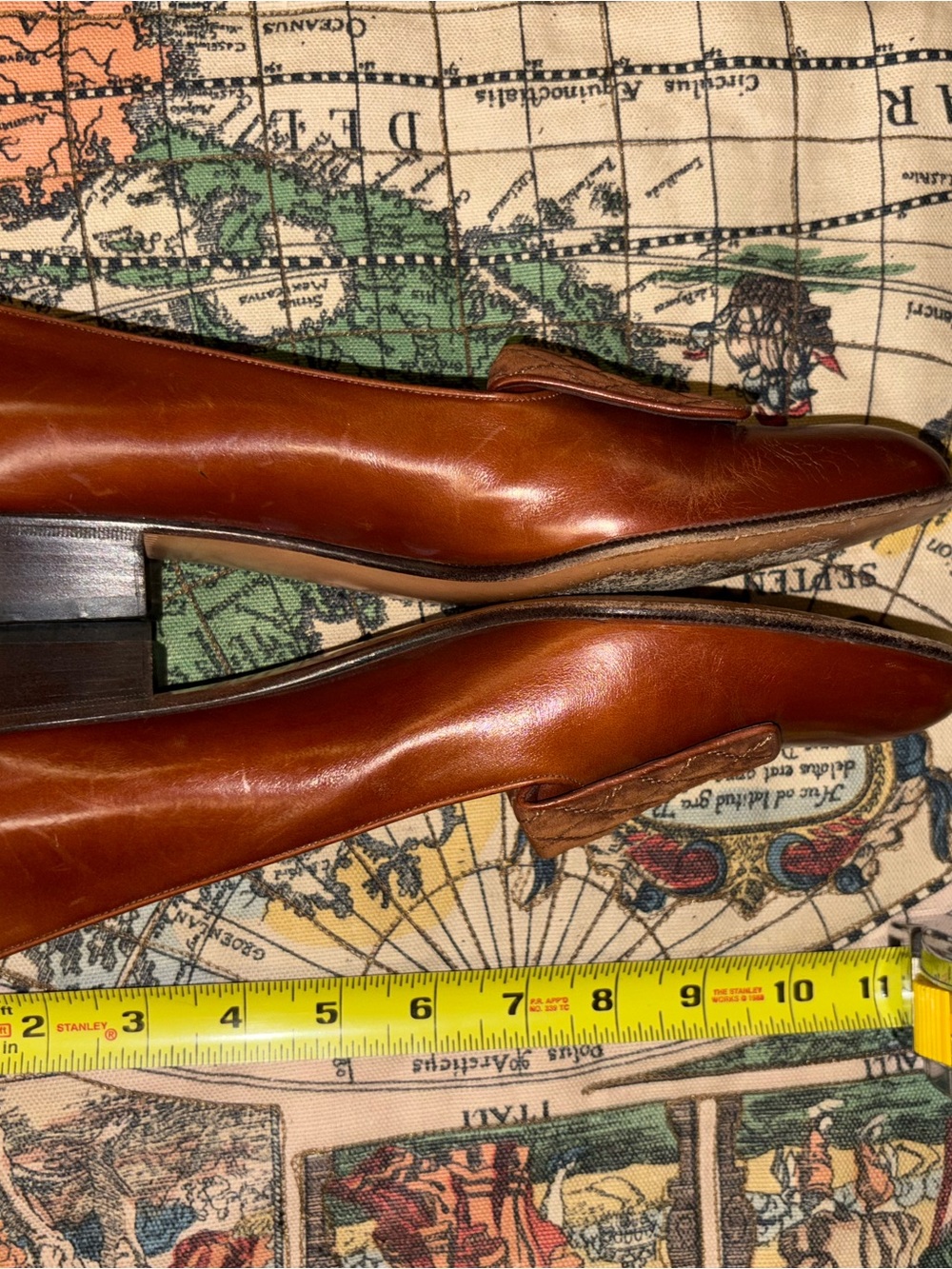 Salvatore Ferragamo Cognac Brown Leather Quilted Suede Loafers - Picture 3 of 5